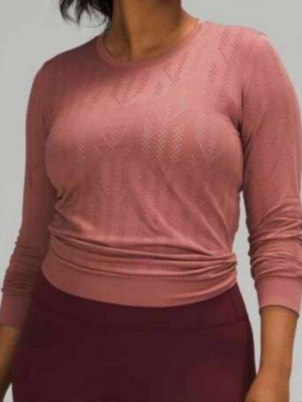 Lululemon Swiftly Breathe "Spiced Chai" Long Sleeve Laser Cut Shirt - Size 4